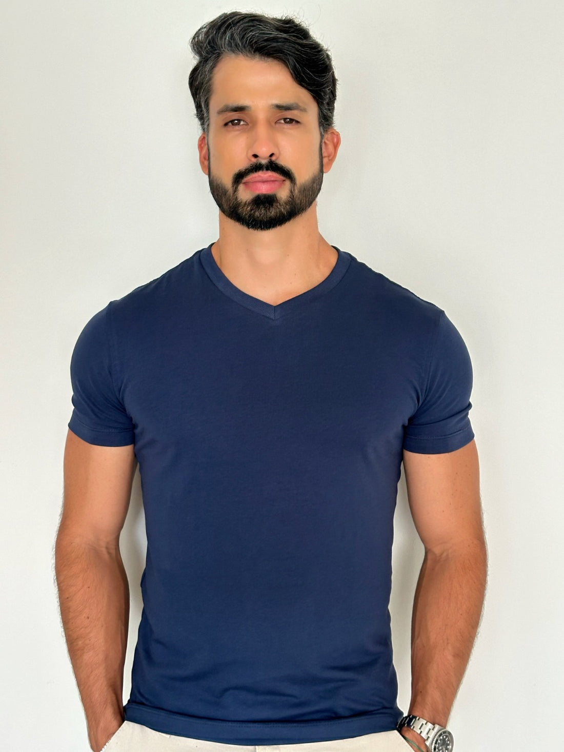 CAMISA AZUL MARINHO COMFORT PARIS GOLA V