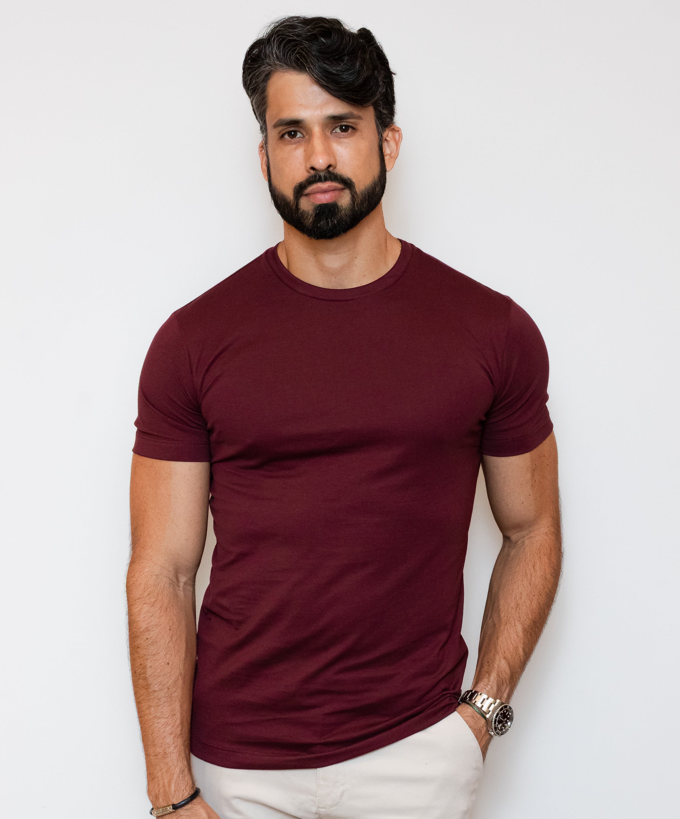 CAMISA PIMA SLIM BORDO