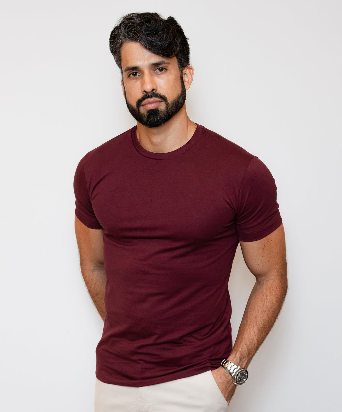 CAMISA PIMA SLIM BORDO