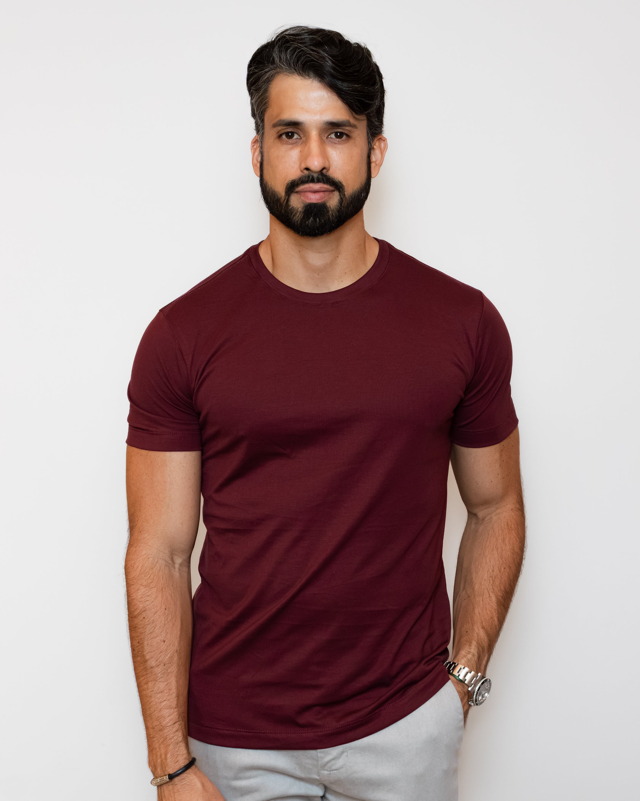 CAMISA COMFORT PIMA BORDO