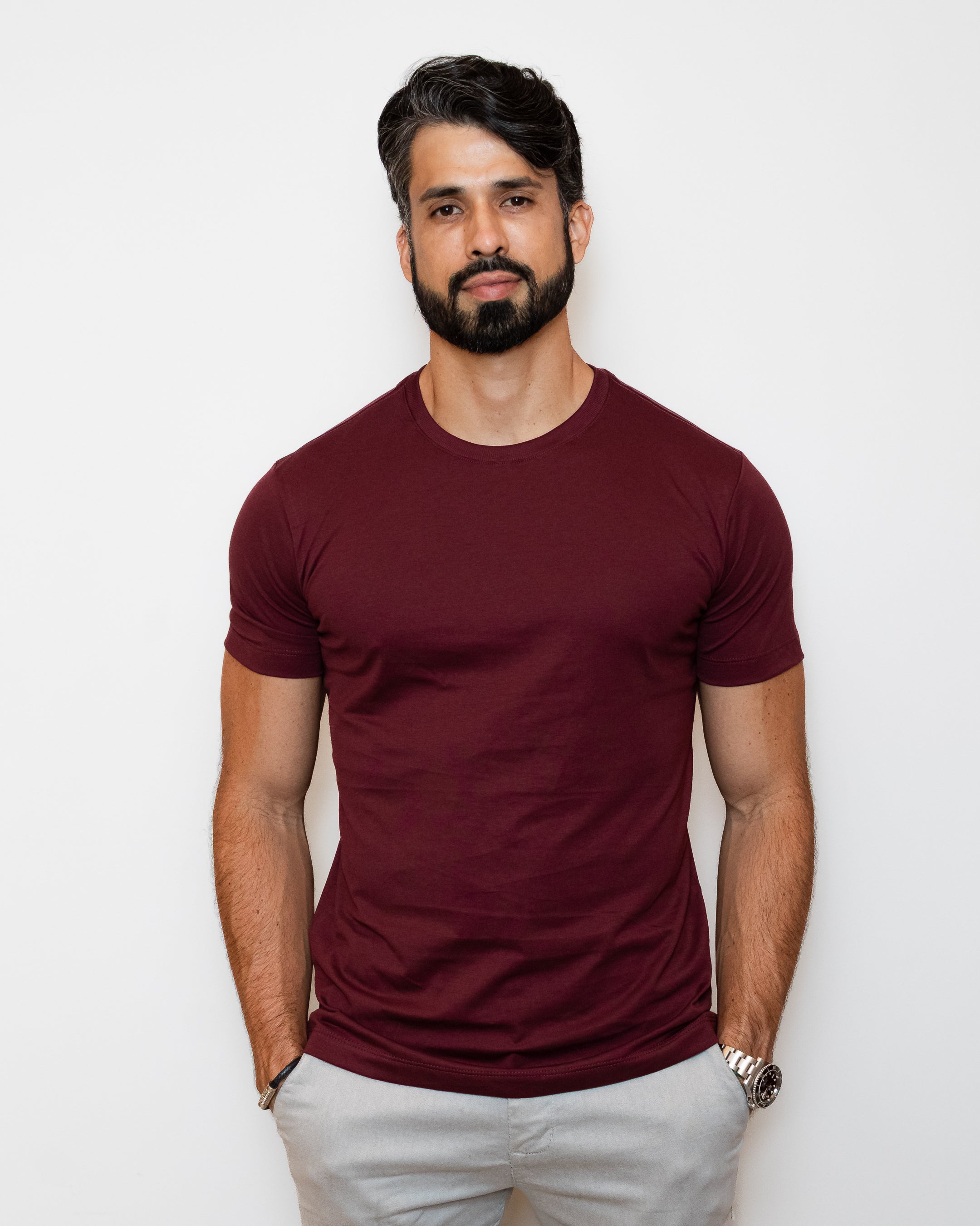 CAMISA COMFORT PIMA BORDO