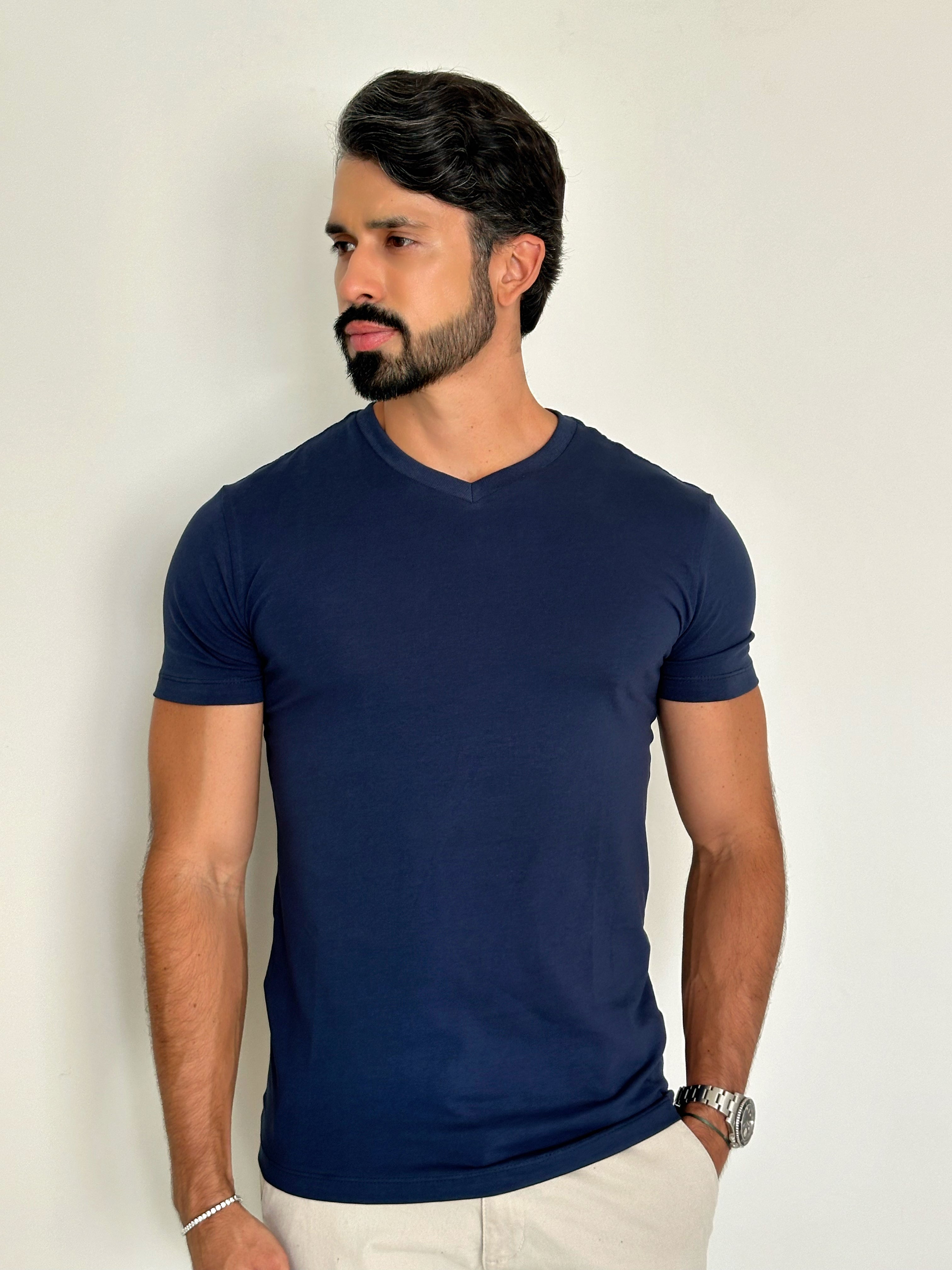 CAMISA AZUL MARINHO COMFORT PARIS GOLA V