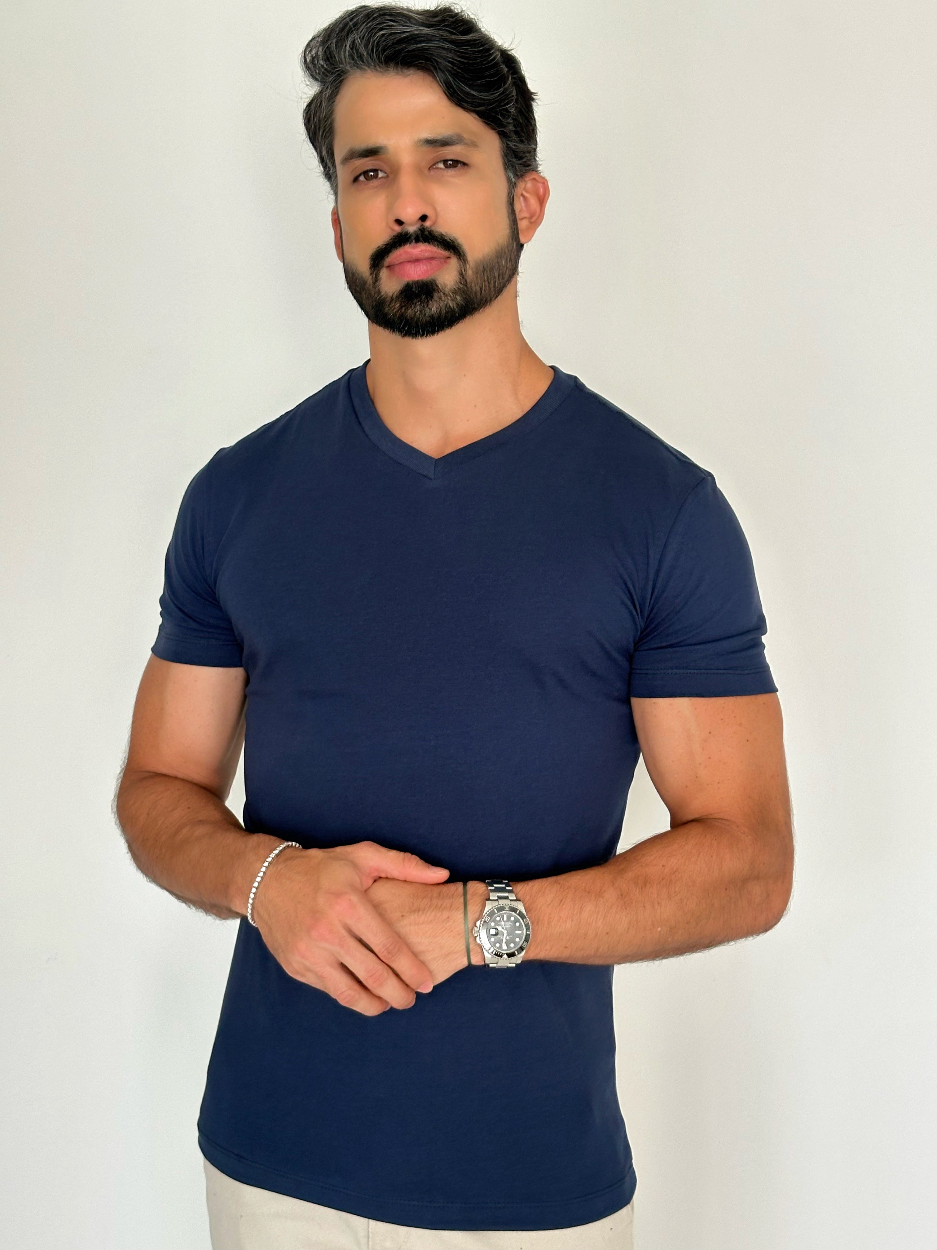 CAMISA AZUL MARINHO COMFORT PARIS GOLA V