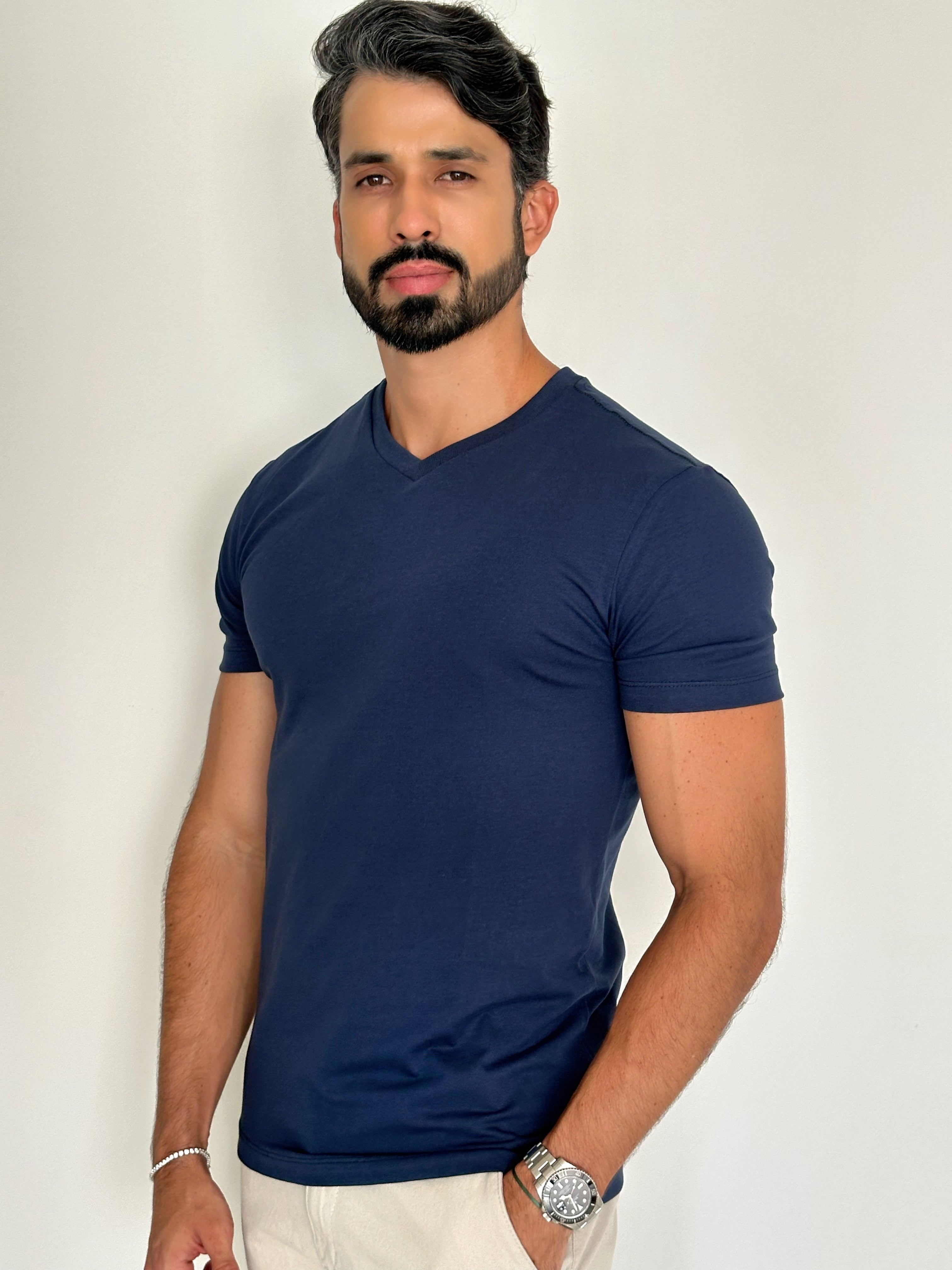 CAMISA AZUL MARINHO COMFORT PARIS GOLA V