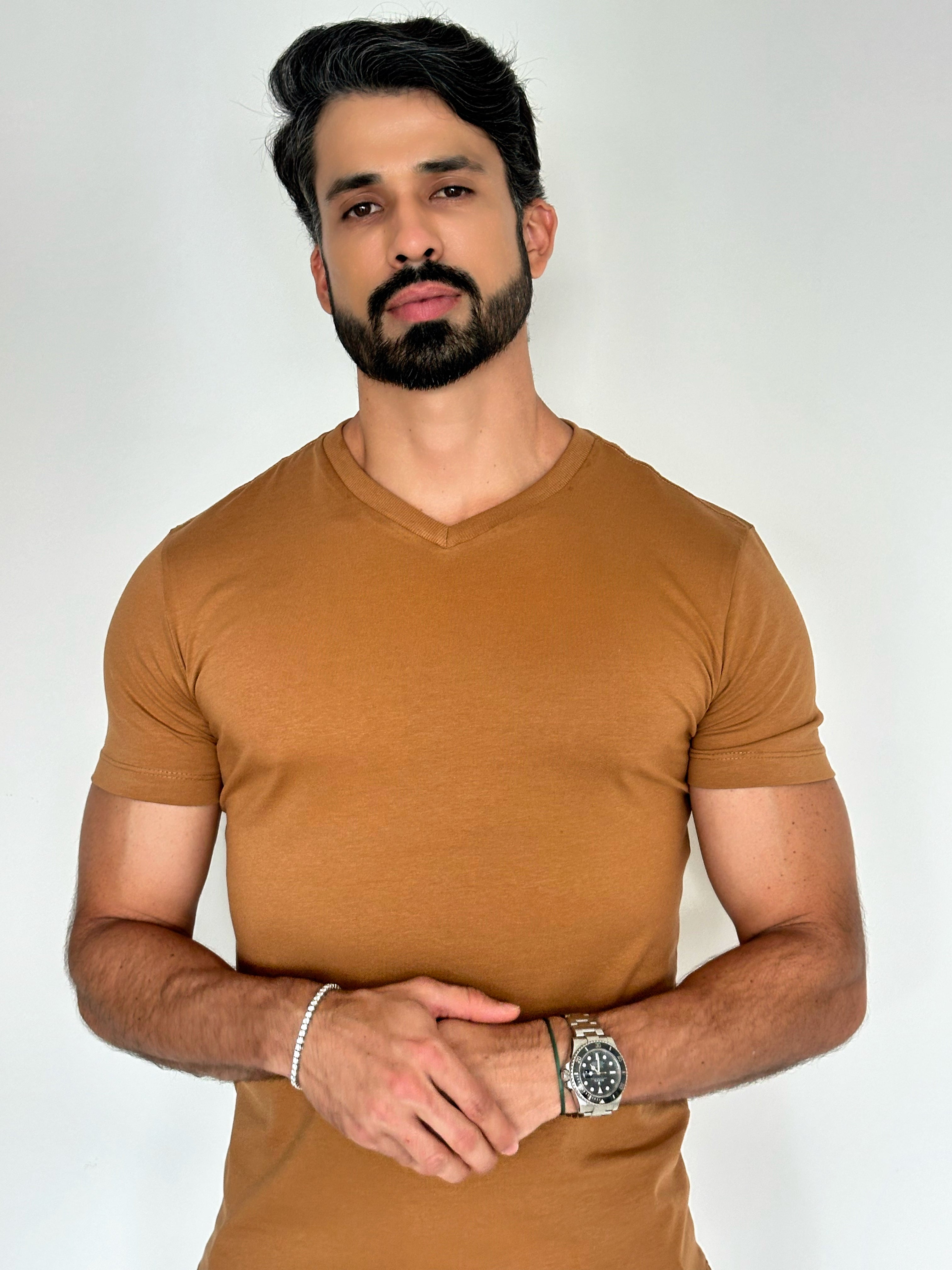 CAMISA CARAMELO COMFORT PARIS GOLA V