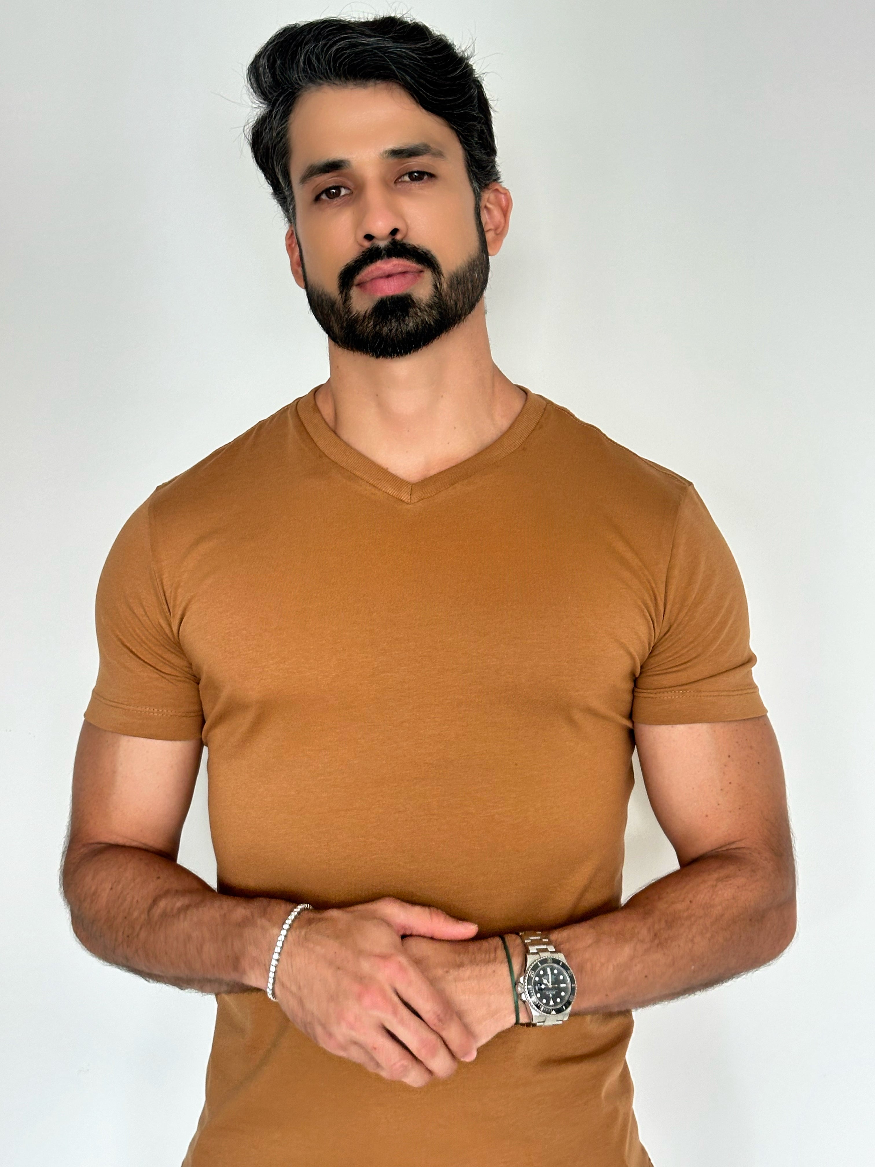 CAMISA CARAMELO COMFORT PARIS GOLA V