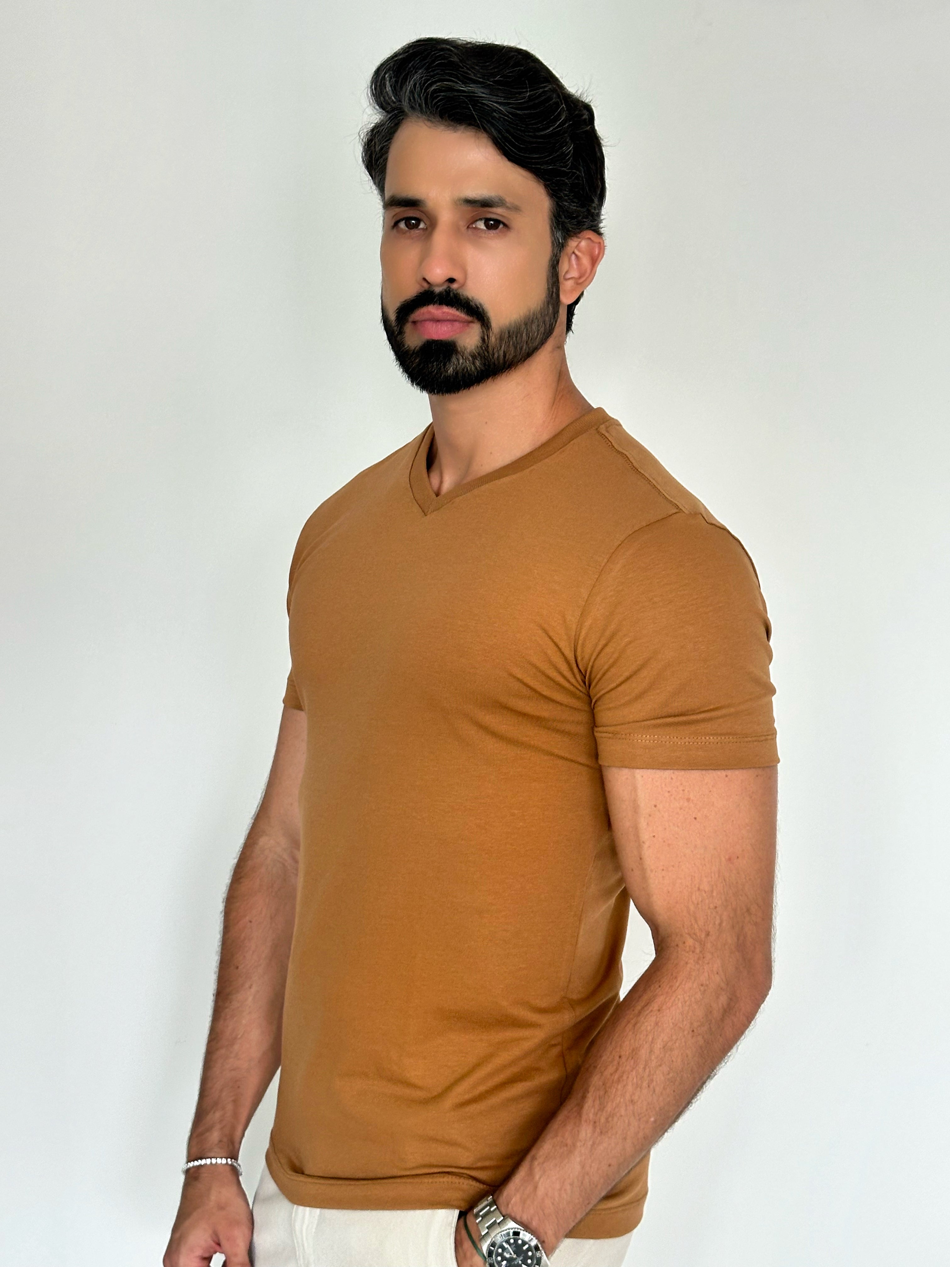 CAMISA CARAMELO COMFORT PARIS GOLA V