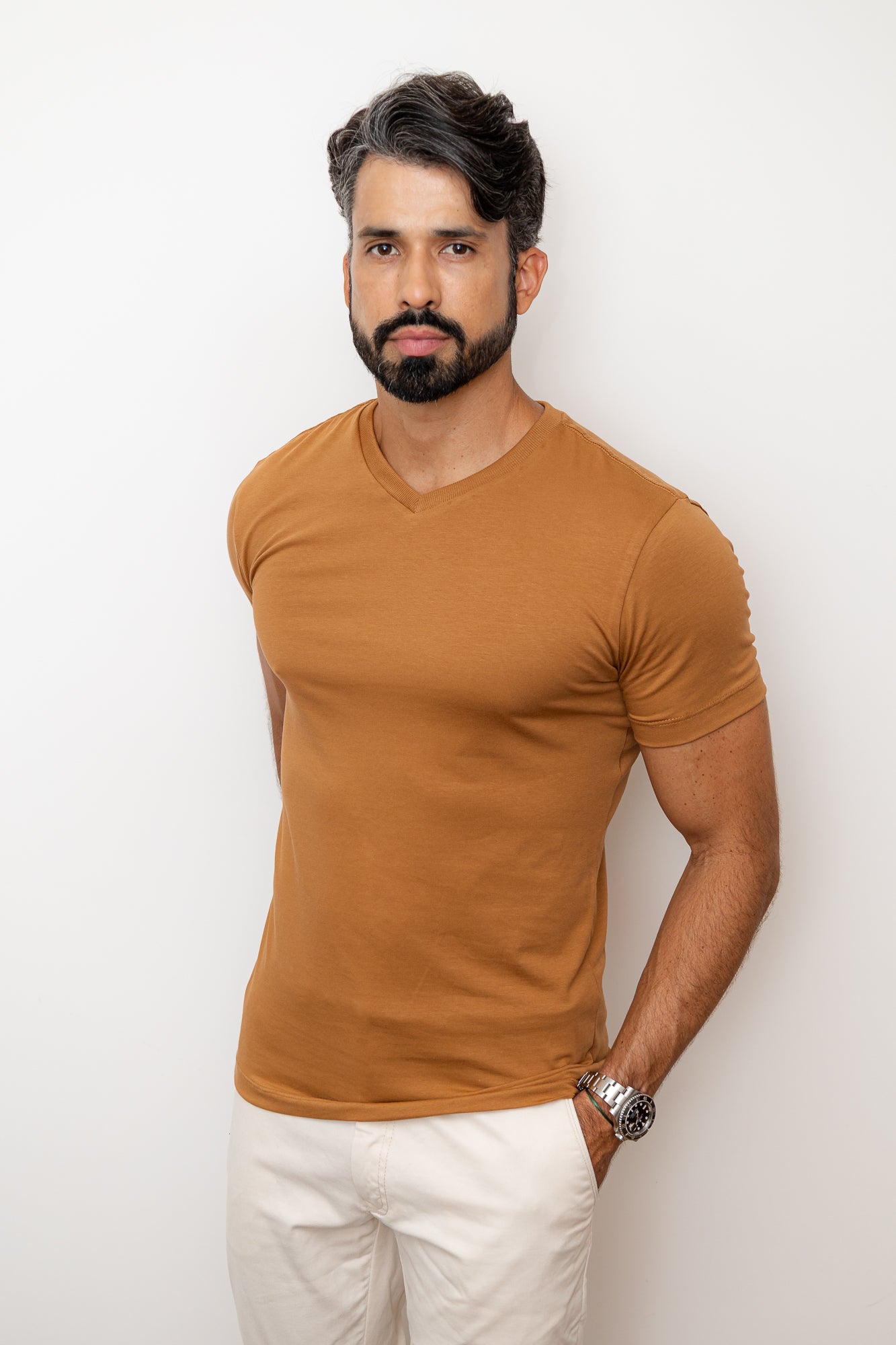 CAMISA CARAMELO COMFORT PARIS GOLA V