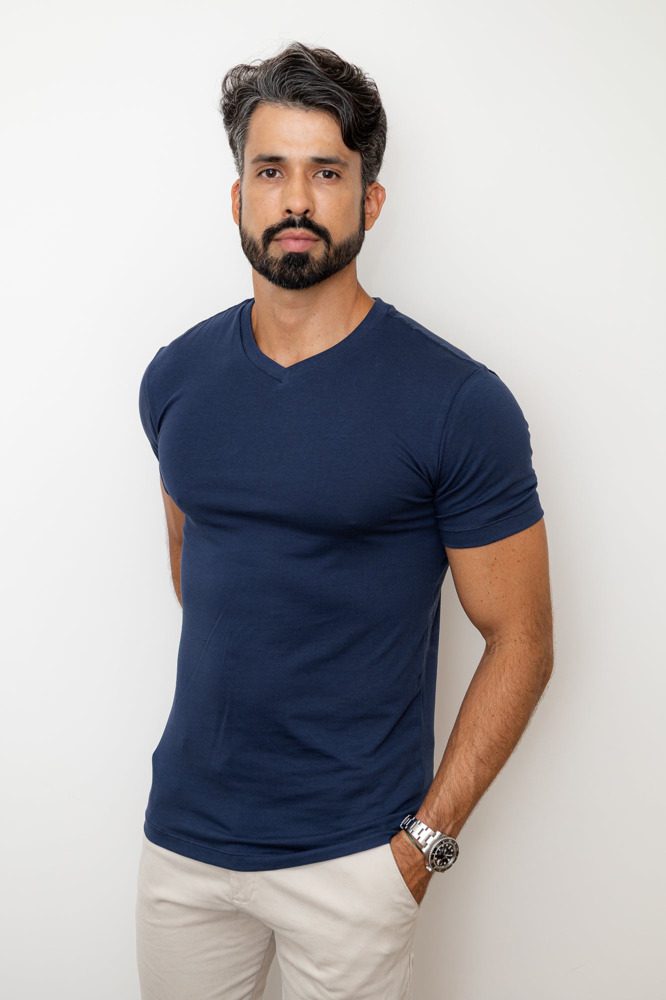 CAMISA AZUL MARINHO COMFORT PARIS GOLA V