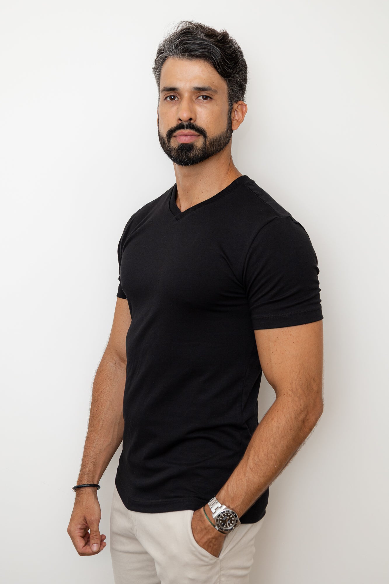 CAMISA PRETA COMFORT PARIS GOLA V