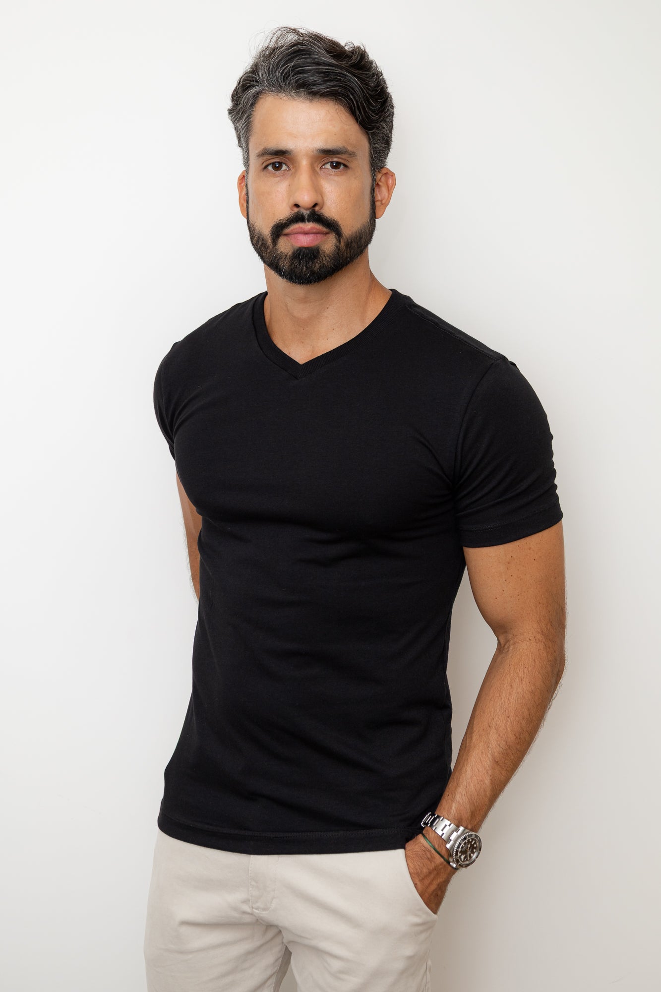 CAMISA PRETA COMFORT PARIS GOLA V