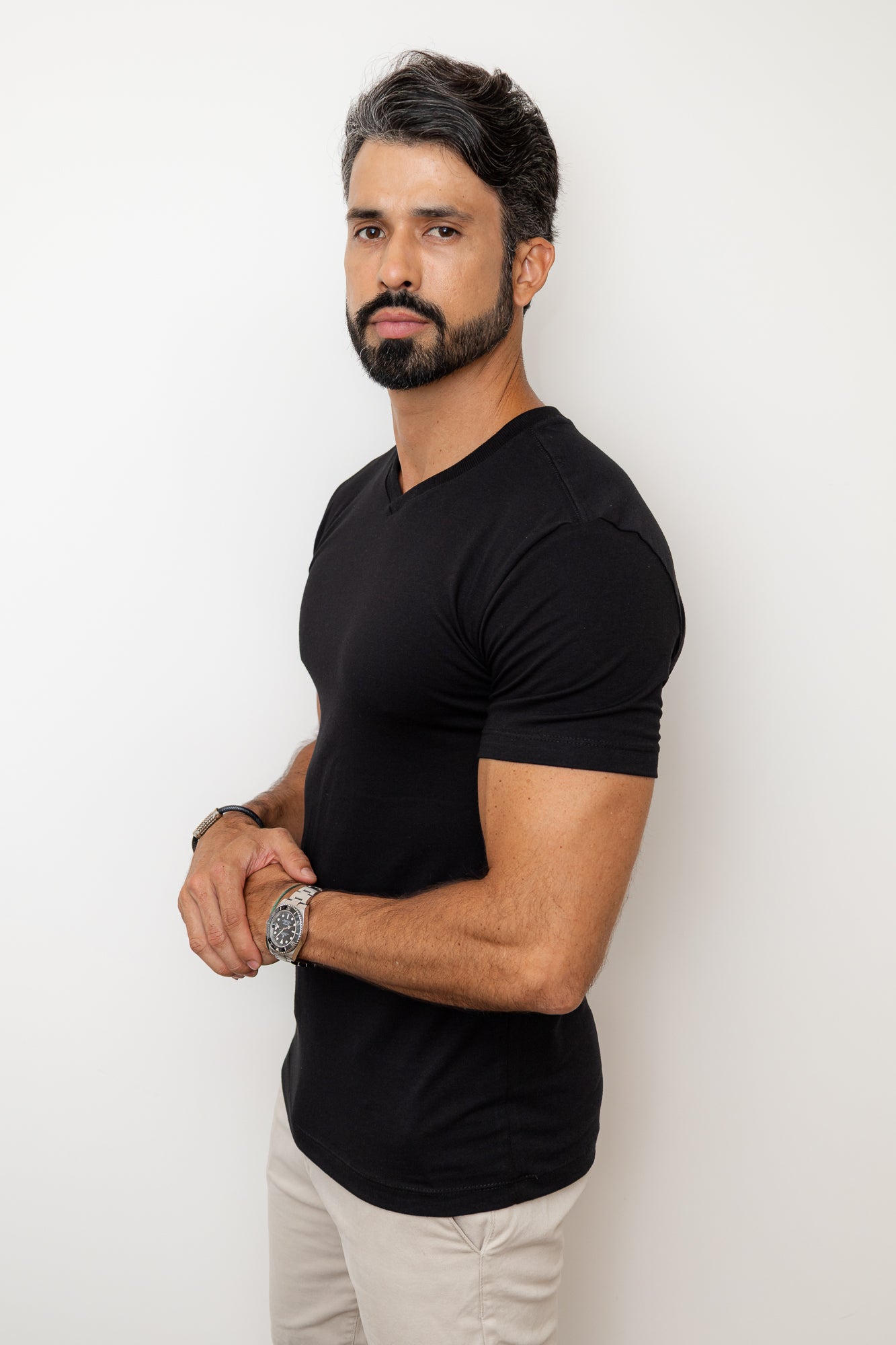 CAMISA PRETA COMFORT PARIS GOLA V