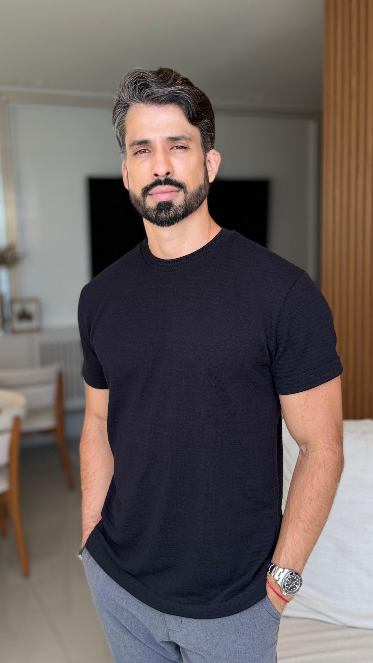CAMISETA TRIUNFO TEXTURIZADA PRETA