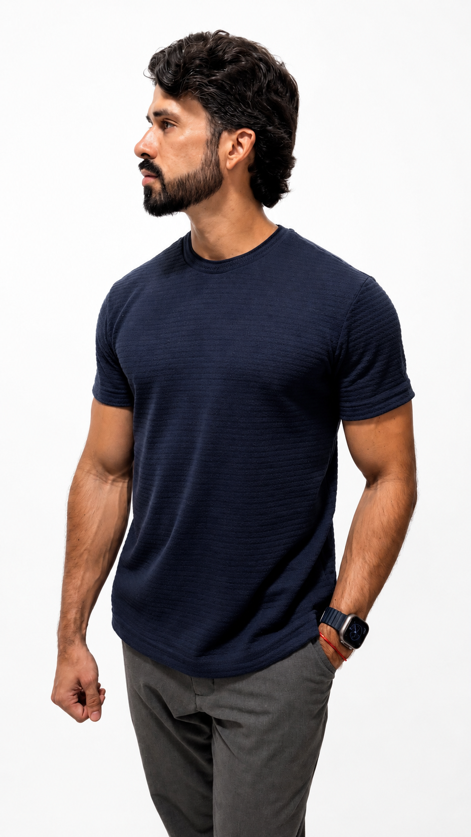 CAMISETA TRIUNFO TEXTURIZADA AZUL